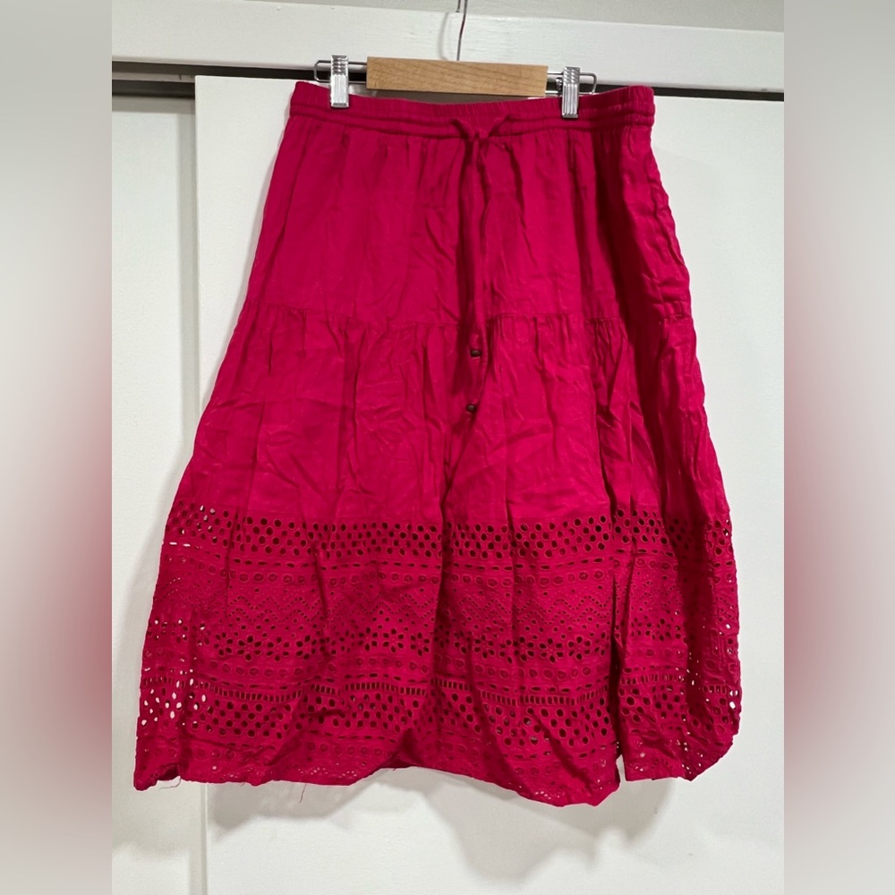 Hot pink eyelet skirt